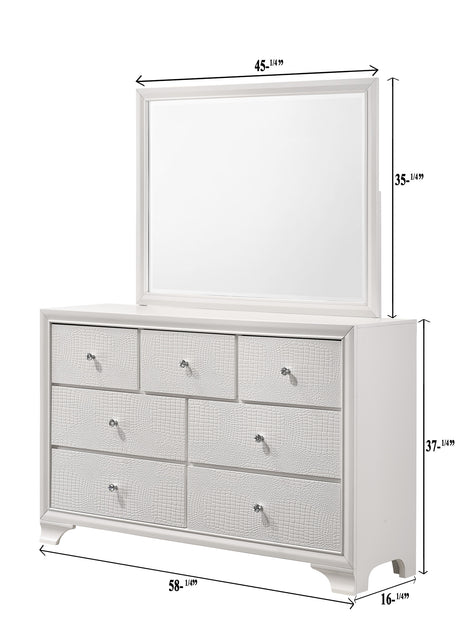 Number dresser and mirror