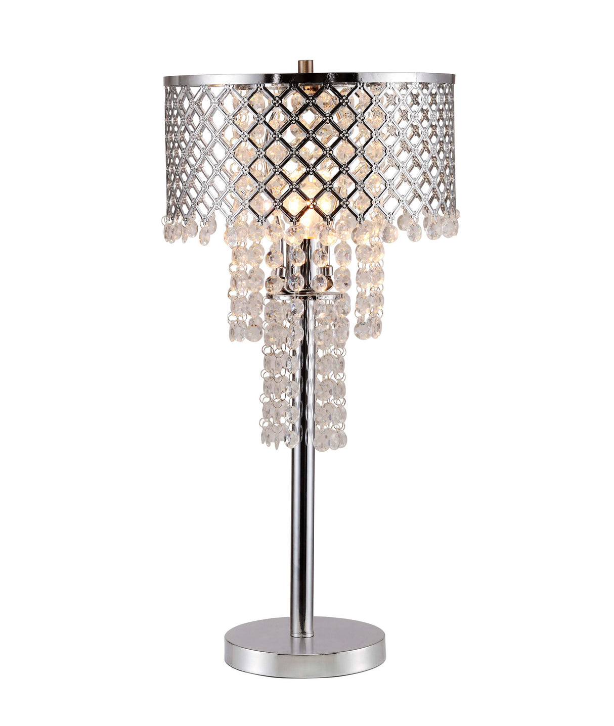 Crystal On Mesh Table Lamp 24"H
