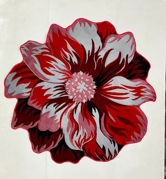 Flowers Design 305 Grey-Red