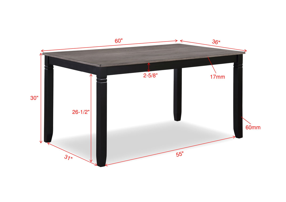 Paige 6pk Dining Set with Bench L.Grey
