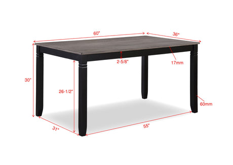 Paige 6pk Dining Set with Bench L.Grey