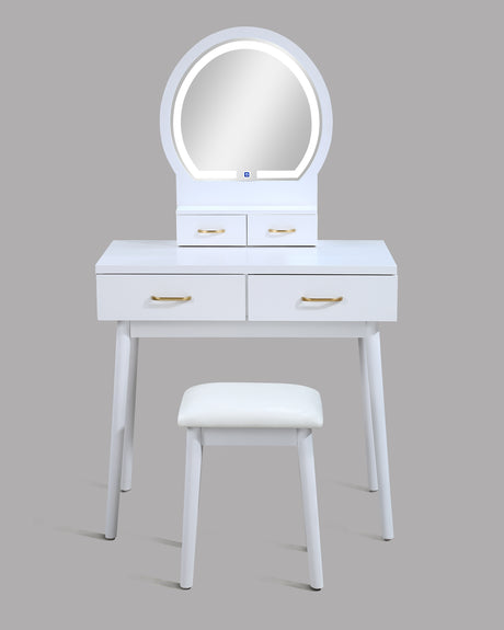 Cecilia Vanity Table & Stool-White
