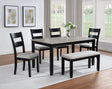 Lester 6-Piece Dining with Bench L.Grey
