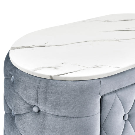 Natalia Bed W/Fireplace,Tv Lift Gy nightstand