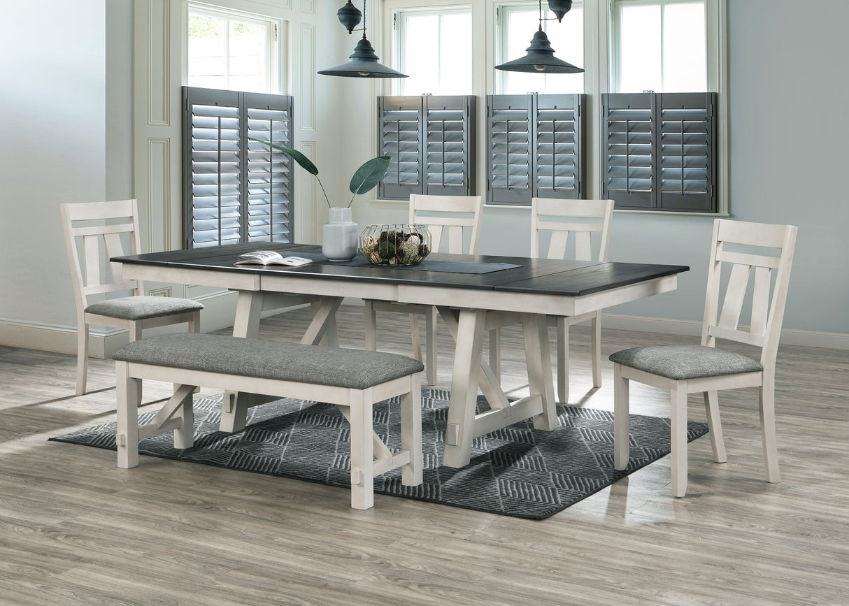 Maribelle 6p with Bench Chalk Warmgrey