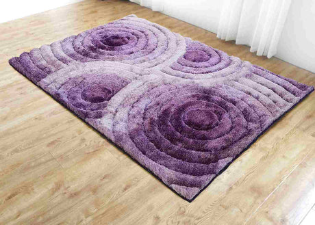 3d Shaggy Area Rug 419 Purple