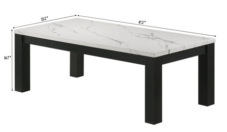 Ivy 3-Piece Cocktail Set Faux Marble White