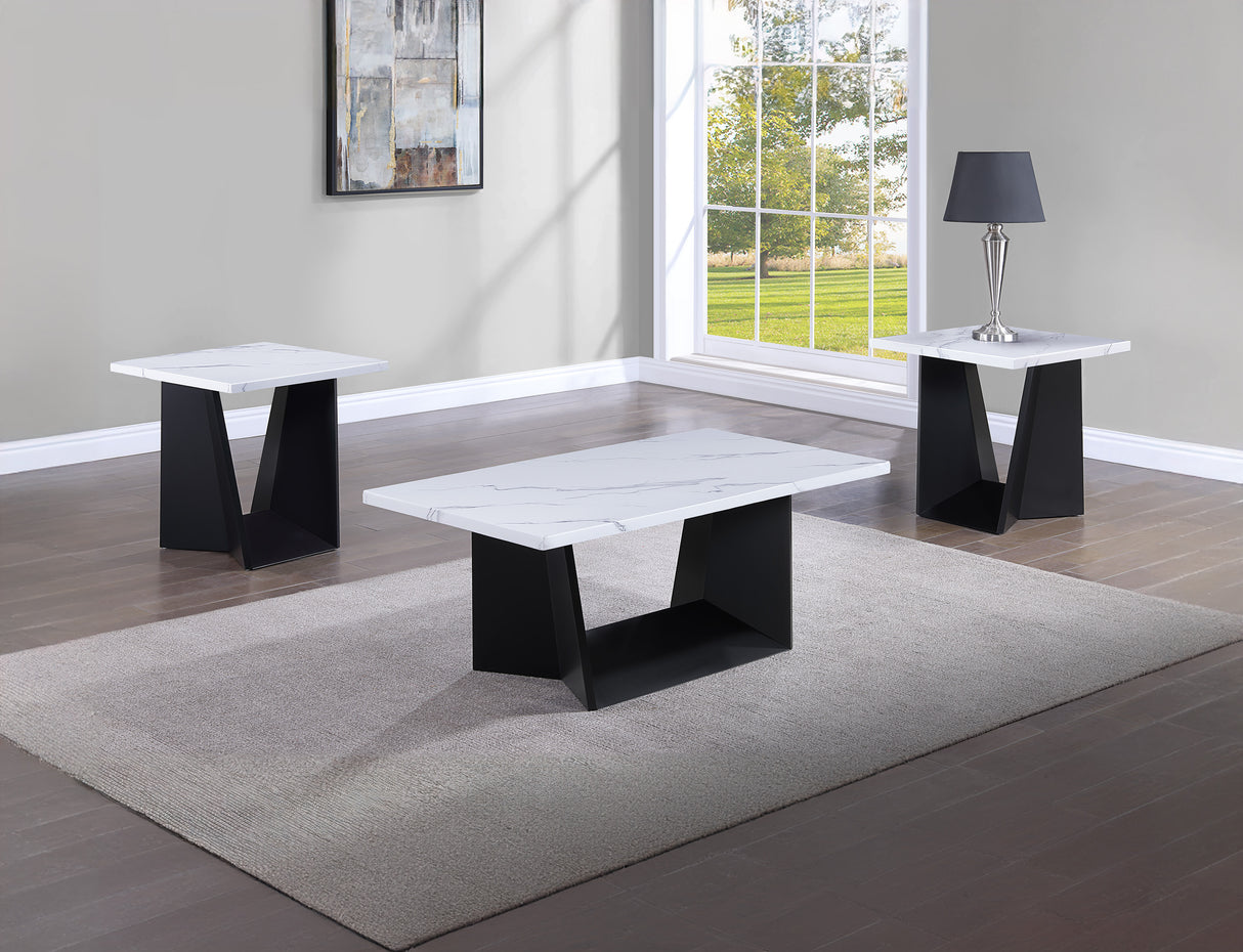 Faux Black Coffee Table Set