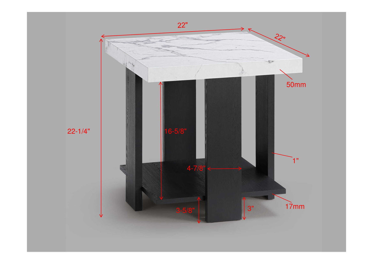 BORIS 3-PK COCKTAIL SET-FAUX MARBLE