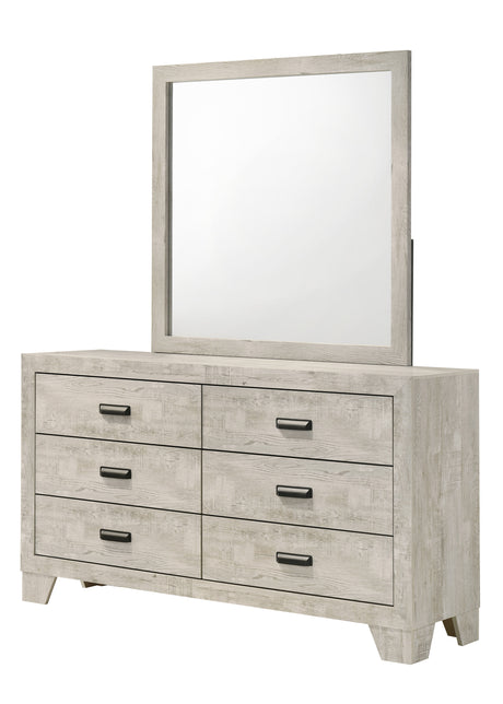 Millie Bedroom Group-White dresser and mirror