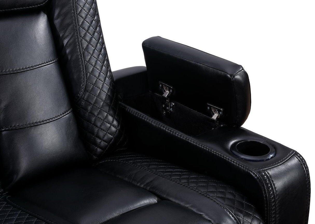 Knox (Black) (Power) Living Room Set - Black