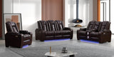 Knox (Brown) (Power) Loveseat Power Seat / Console / Led Light / Power Headrest - Brown