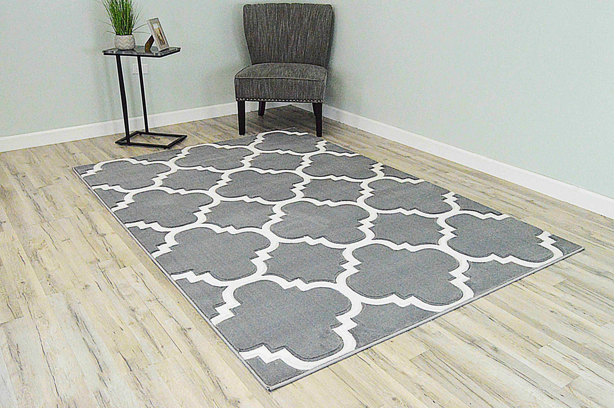 Premium Area Rug 4518 Grey
