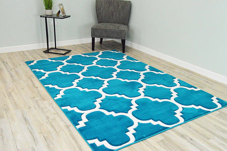 Premium Area Rug 4518 Turquoise