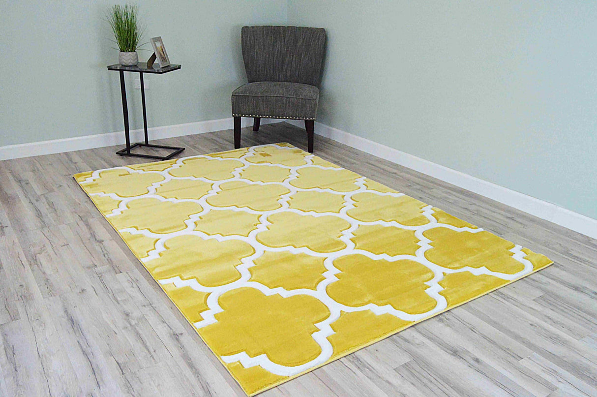 Premium Area Rug 4518 Yellow