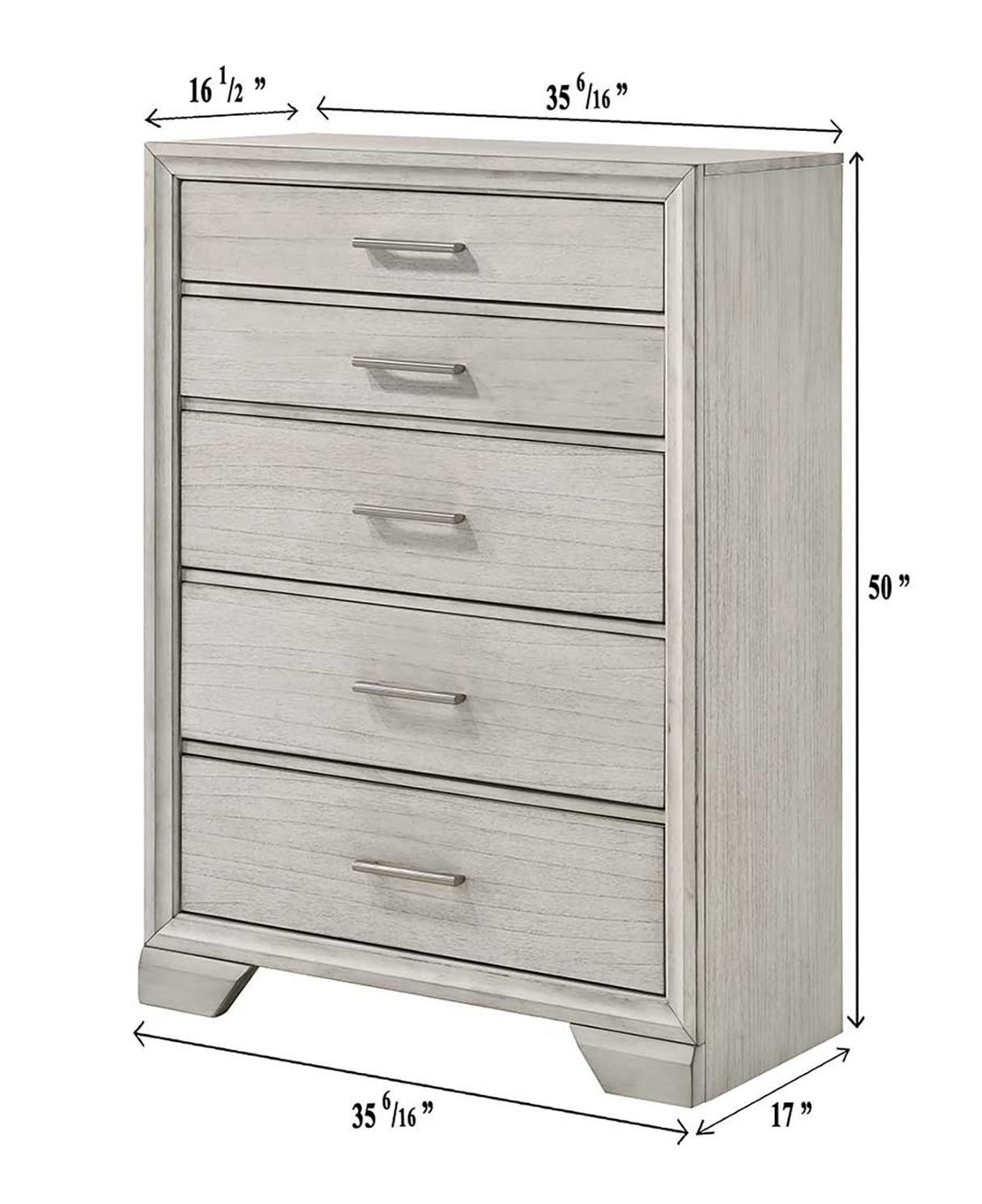 Jaymes White Mist Bedroom Group chest