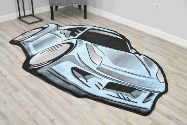 Twist Area Rug 4718 Car Blue