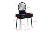 Cecilia Vanity Table & Stool-Black