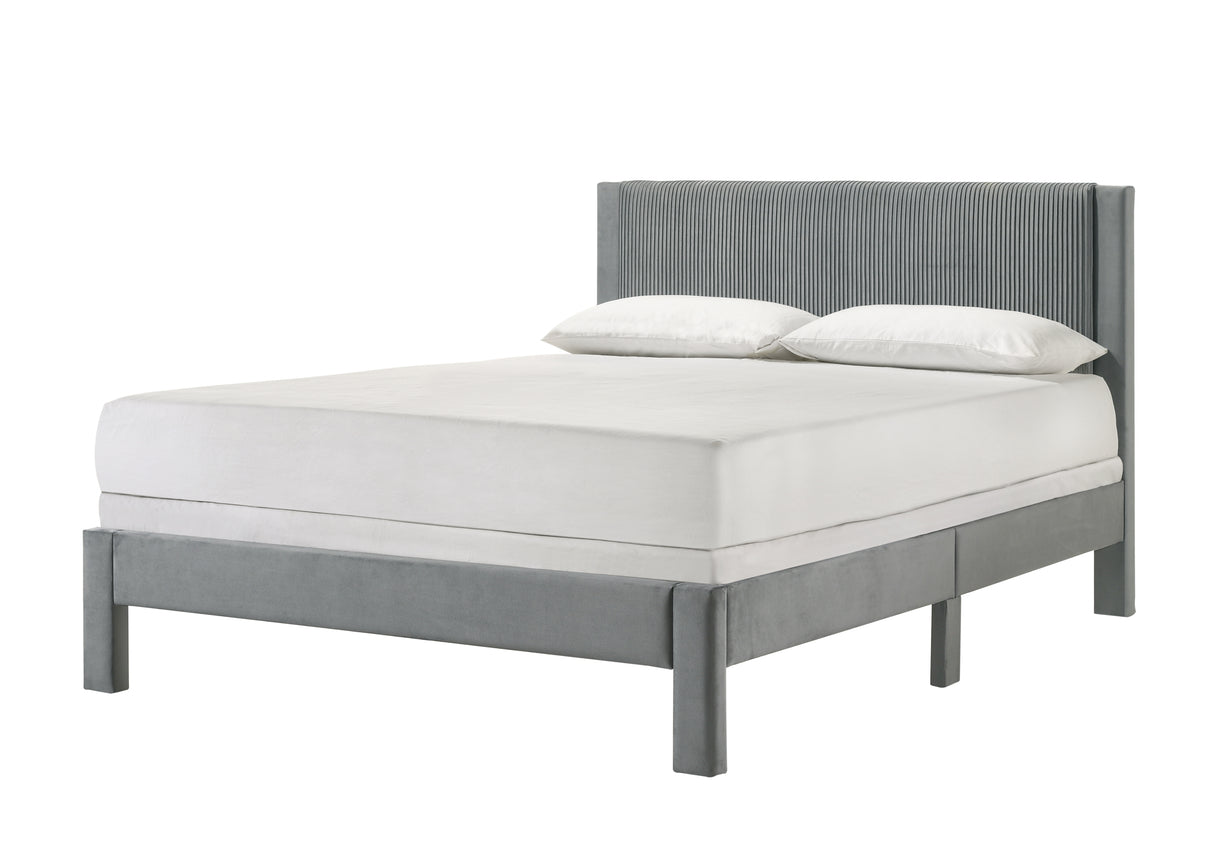 LUCIA QUEEN PLATFORM BED LIGHT GREY