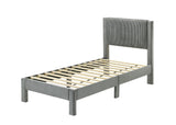 LUCIA TWIN PLATFORM BED LIGHT GREY