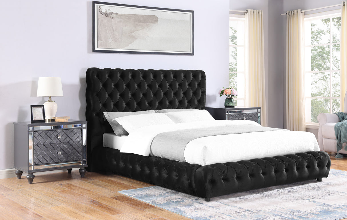Flory Black King Bed