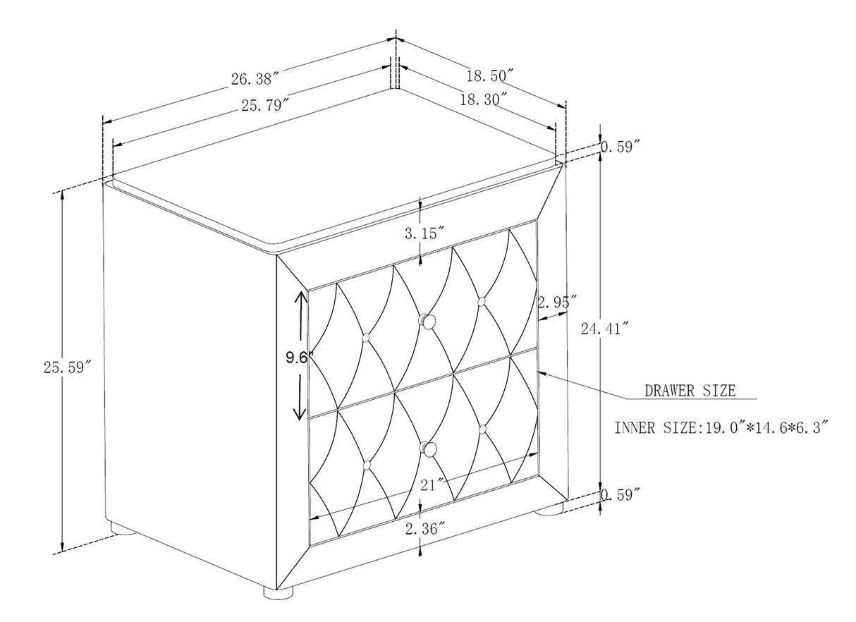 ANNABELLE NIGHT STAND BLACK