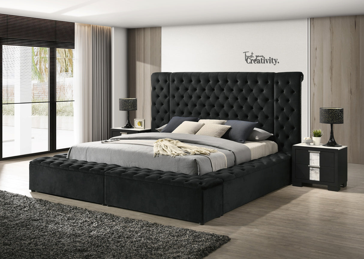 Liliana Black Queen Storage Bed