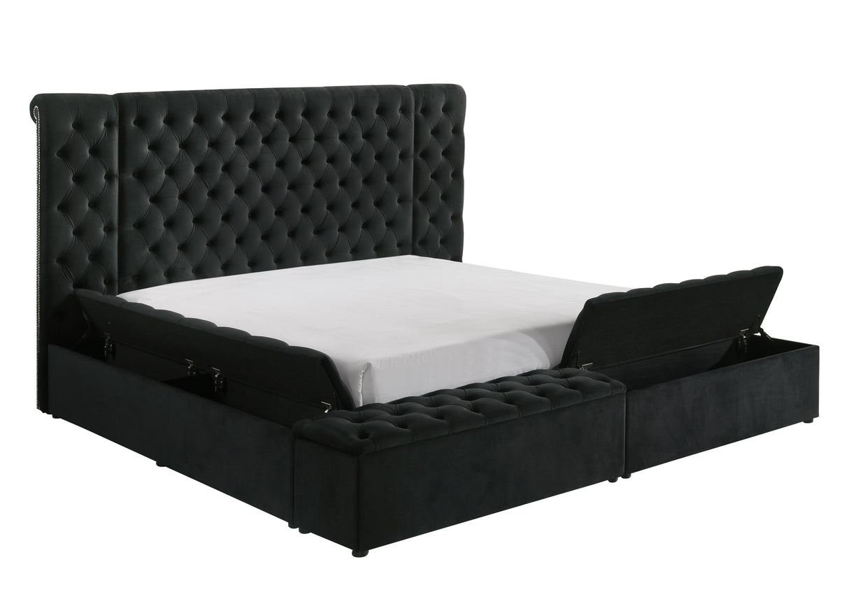 Liliana Black Queen Storage Bed