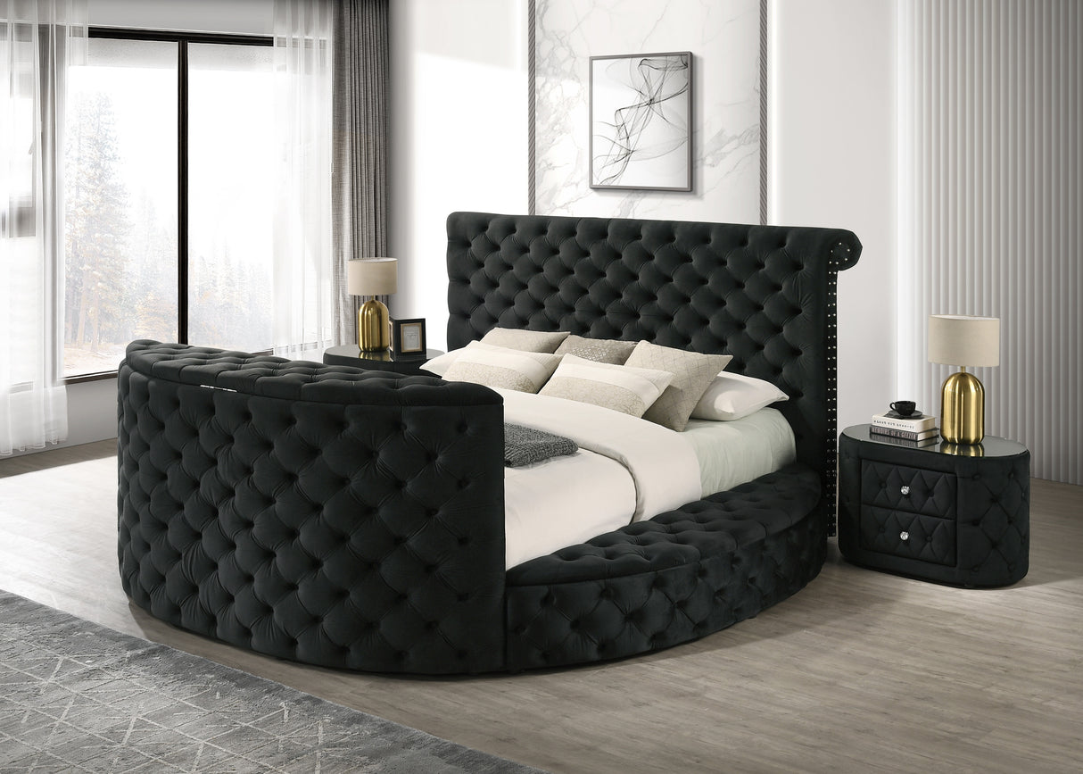 Voltare Black King Storage Bed