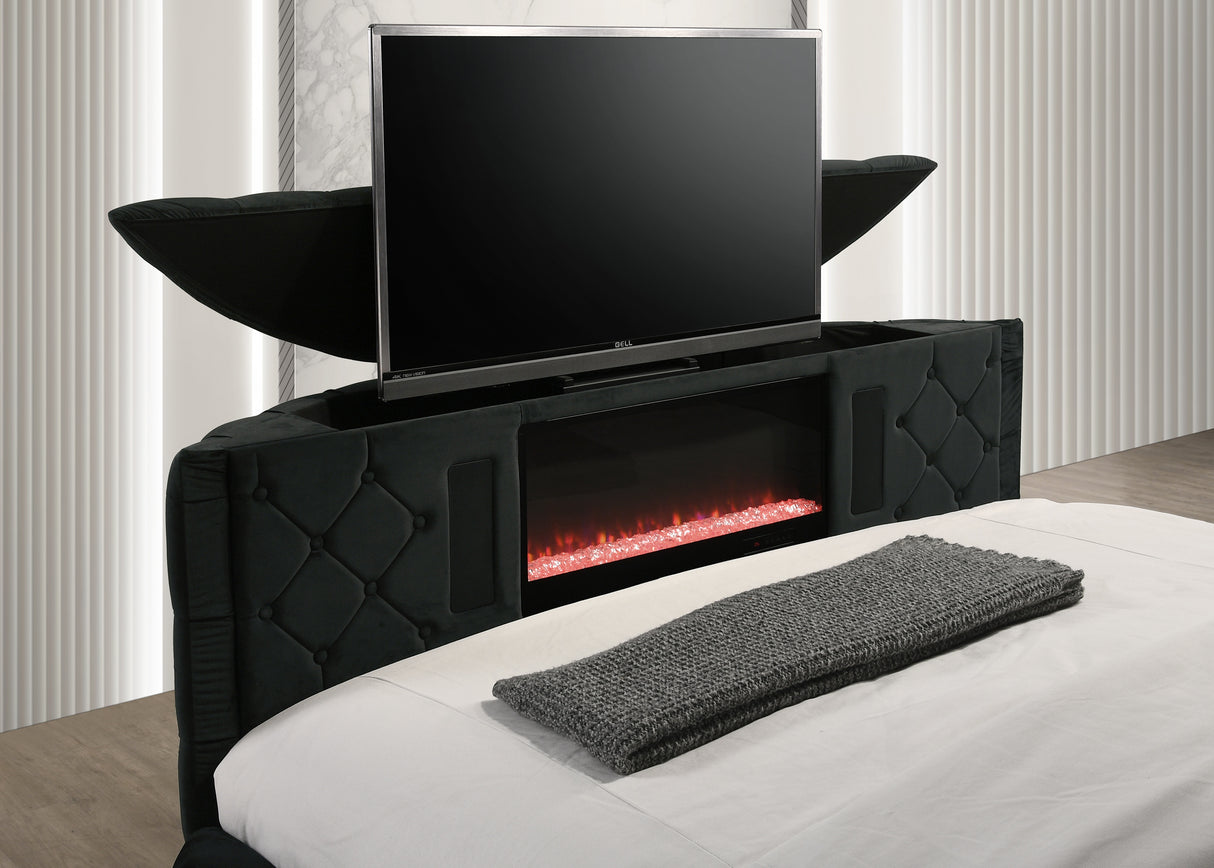 Voltare Black King Storage Bed