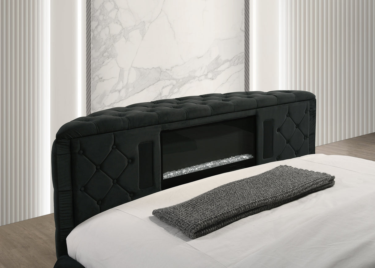 Voltare Black King Storage Bed