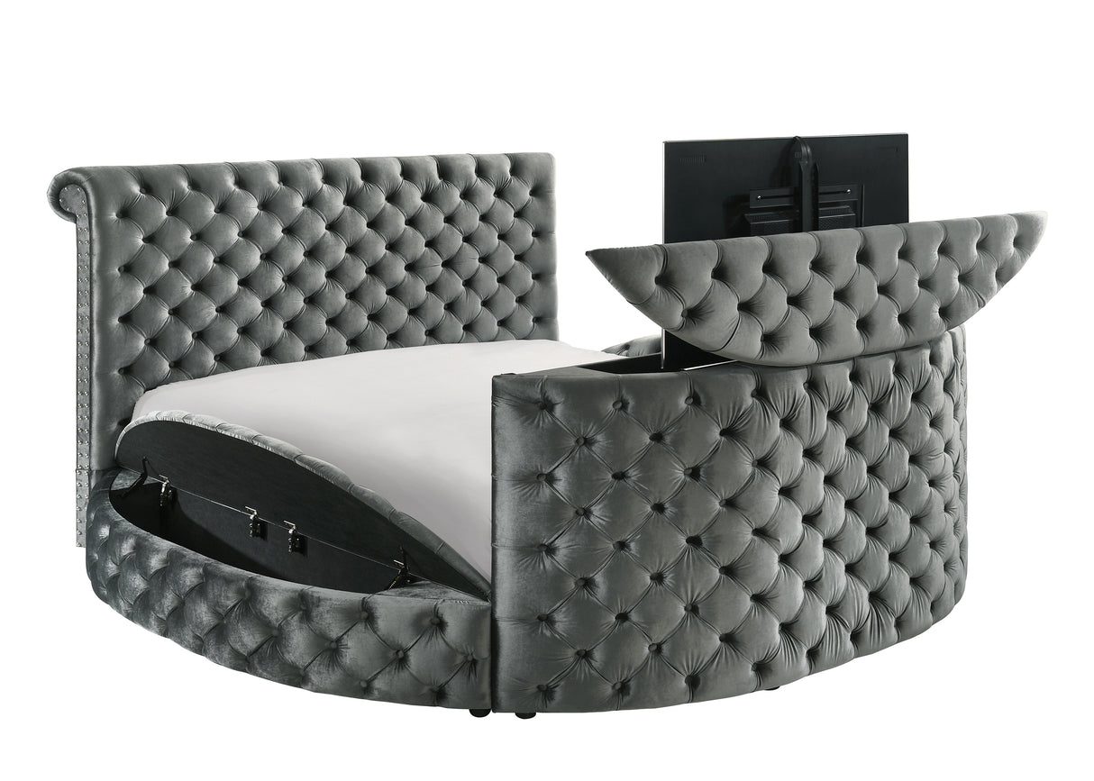 Voltare Grey King Storage Bed