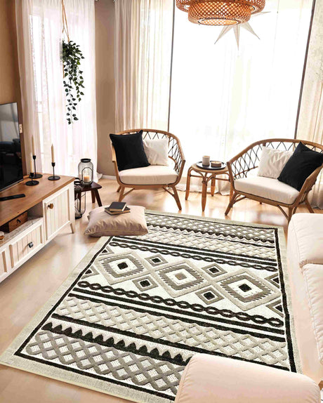 Tribal Area Rug 5512 Grey