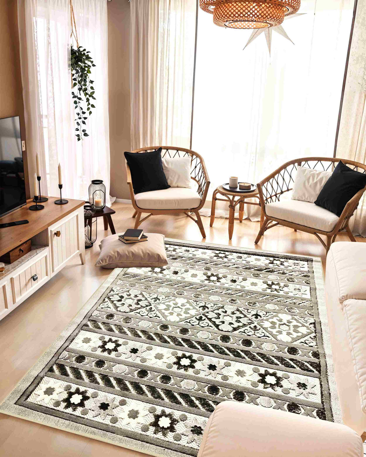 Tribal Area Rug 5516 Grey