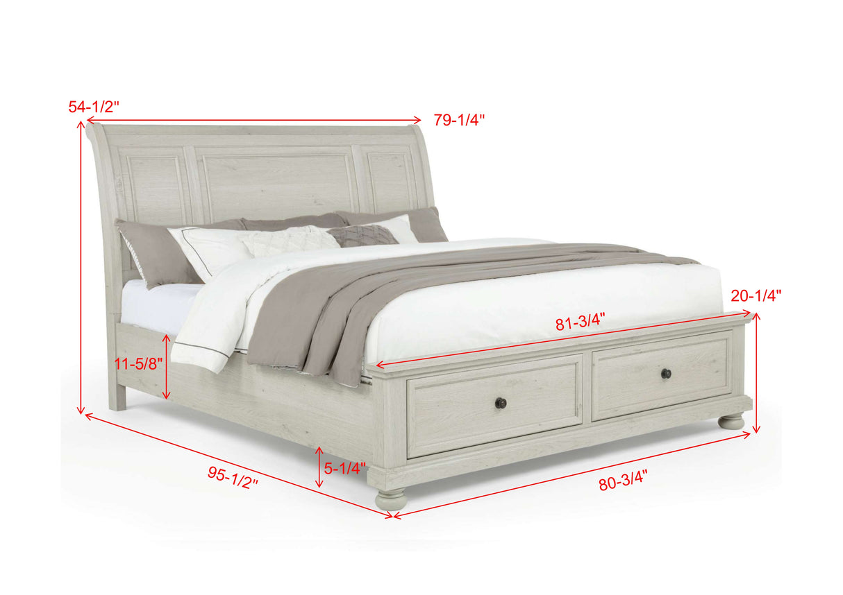 Claribelle Bedroom Group White King bed