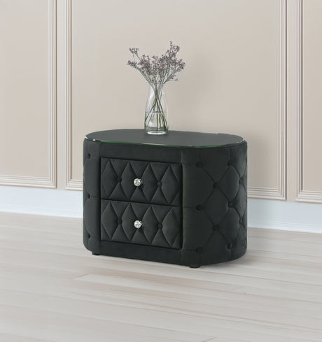 Voltare Fireplace/TV Nightstand - Black