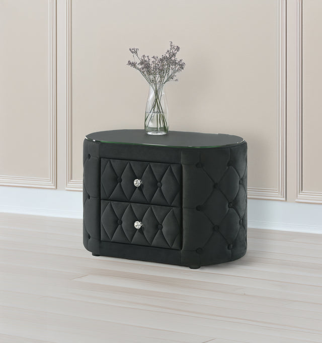 Voltare Fireplace/TV Nightstand - Black