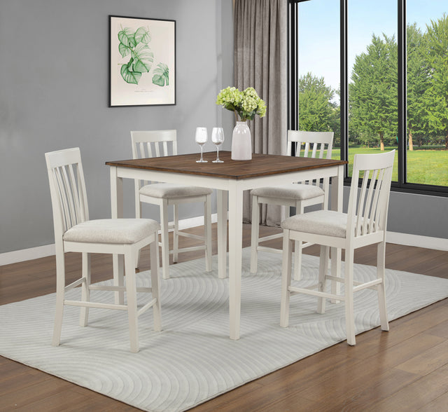 Brody 5pk Ct Height Table Set Wh/Brown