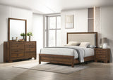 Millie Upholstered Bed Group Brown set