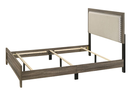 Millie Upholstered Bed Group Grey Queen bed