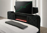 Voltare Fireplace/Tv Lift Bed Black