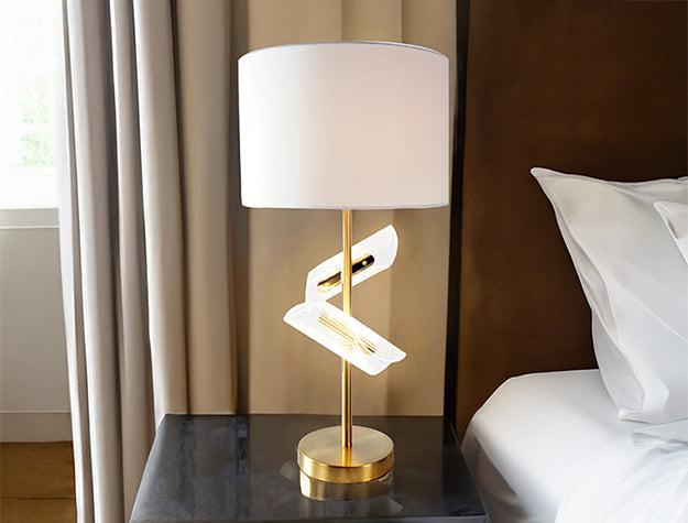 Brushed Brass & Acrylic Table Lamp