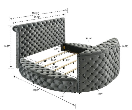 Voltare Fireplace/TV Bed - Black