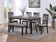 Paige 6pk Dining Set with Bench L.Grey