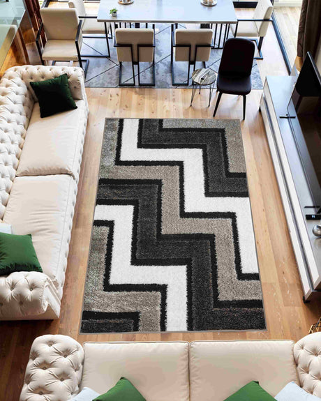 5d Shaggy Area Rug 6410 Grey