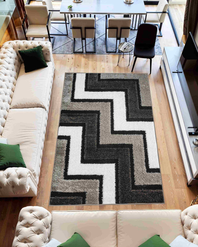 5d Shaggy Area Rug 6410 Grey