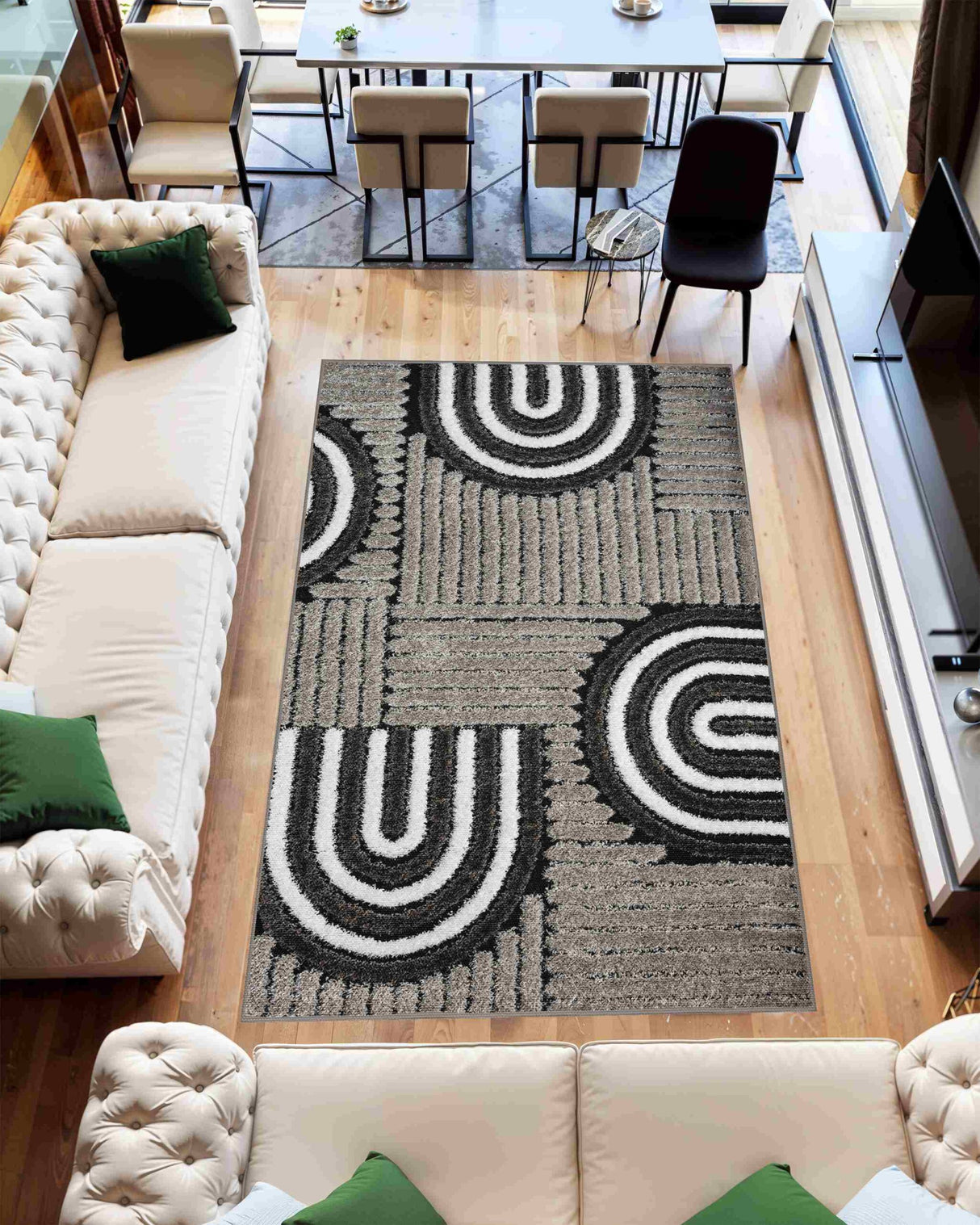 5d Shaggy Area Rug 6412 Grey