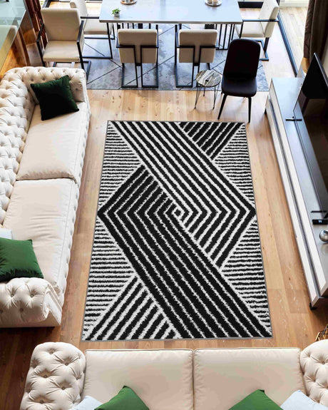 5d Shaggy Area Rug 6415 Black