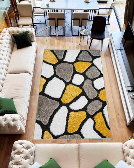 5d Shaggy Area Rug 6416 Yellow