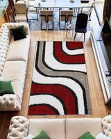 5d Shaggy Area Rug 6417 Red